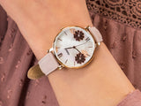  Shop Authentic Fossil Jacqueline Three Hand Mother of Pearl Dial Pink Leather Strap Watch for Women - ES4671 - Luxxuri