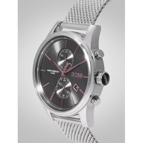  Shop Authentic Hugo Boss Jet Chronograph Grey Dial Silver Mesh Bracelet Watch for Men - 1513440 - Luxxuri