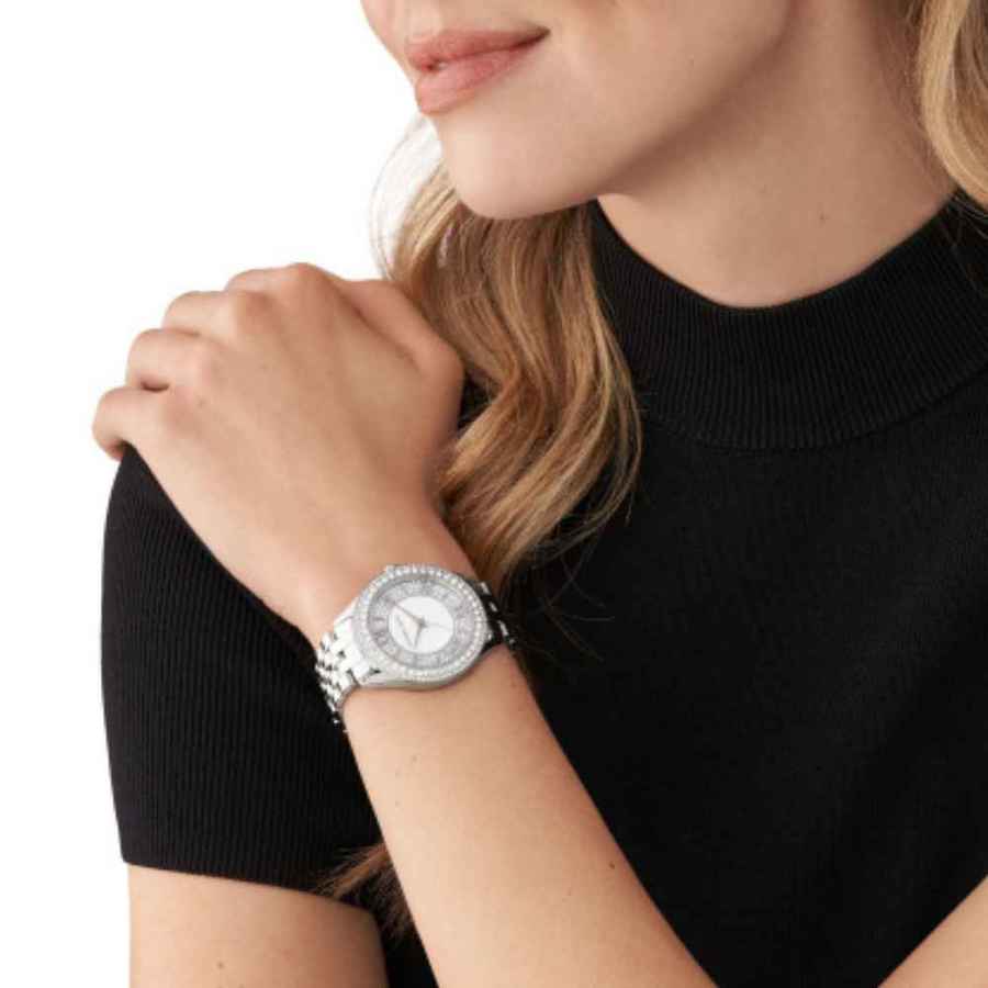  Shop Authentic Michael Kors Harlowe Three-Hand Quartz Silver Dial Silver Steel Strap Watch For Women - MK4708 - Luxxuri