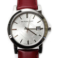  Shop Authentic Burberry The City Silver Dial Red Leather Strap Watch for Women - BU9129 - Luxxuri