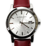  Shop Authentic Burberry The City Silver Dial Red Leather Strap Watch for Women - BU9129 - Luxxuri