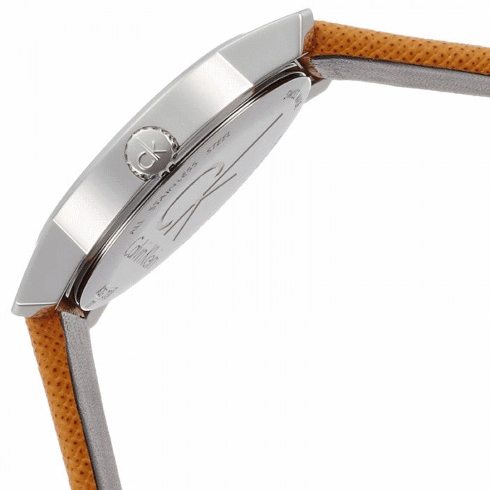  Shop Authentic Calvin Klein City Silver Dial Orange Leather Strap Watch for Women - K2G231G6 - Luxxuri