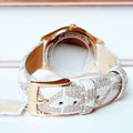  Shop Authentic Michael Kors Jaycie Quartz Gold Dial White Leather Strap Watch for Women - MK2861 - Luxxuri