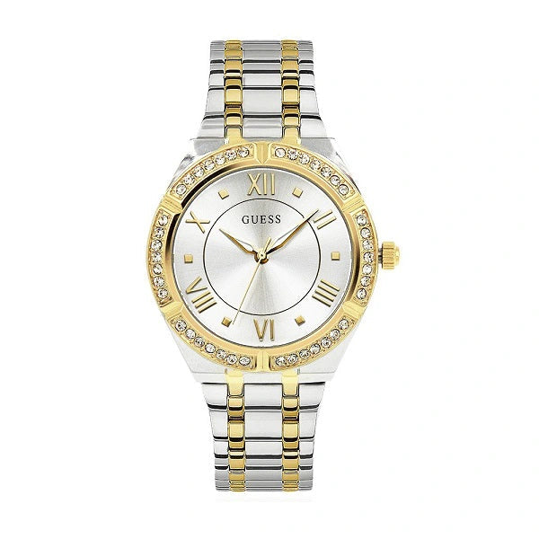  Shop Authentic Guess Cosmo Diamonds Silver Dial Two Tone Steel Strap Watch for Women - GW0033L4 - Luxxuri