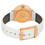  Shop Authentic Calvin Klein Accent Silver Dial White Leather Strap Watch for Women - K2Y236K6 - Luxxuri
