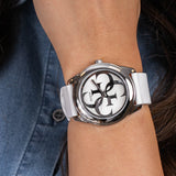  Shop Authentic Guess G Twist Quartz White Dial White Silicone Strap Watch For Women - W0911L1 - Luxxuri