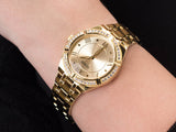  Shop Authentic Guess Cosmo Diamonds Gold Dial Gold Steel Strap Watch For Women - GW0033L2 - Luxxuri