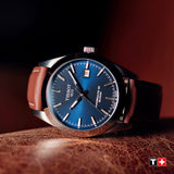  Shop Authentic Tissot Gentleman Blue Dial Brown Leather Strap Watch For Men - T127.410.16.041.00 - Luxxuri