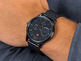  Shop Authentic Tommy Hilfiger Damon Quartz Blue Dial Blue Mesh Bracelet Watch for Men - 1791421 - Luxxuri