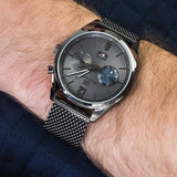  Shop Authentic Tommy Hilfiger Deacon Multifunction Black Dial Black Mesh Bracelet Watch for Men - 1791546 - Luxxuri