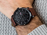  Shop Authentic Tommy Hilfiger Hunter Black Dial Brown Leather Strap Watch for Men - 1791604 - Luxxuri