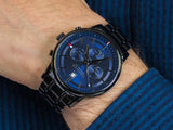  Shop Authentic Tommy Hilfiger Kyle Quartz Blue Dial Black Steel Strap Watch for Men - 1791633 - Luxxuri