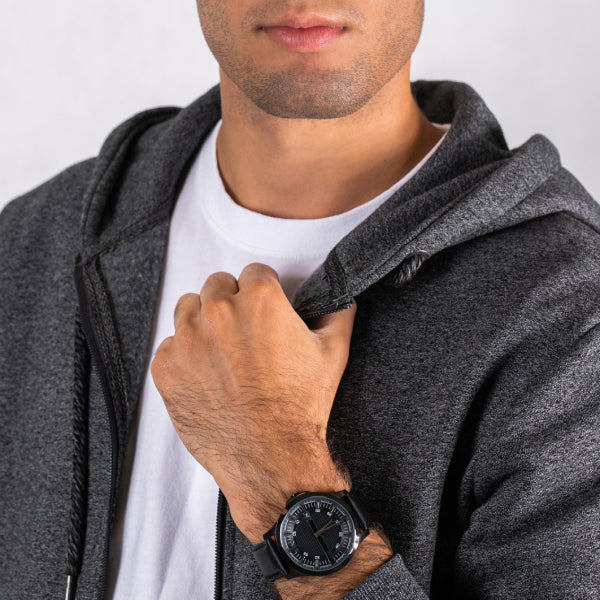  Shop Authentic Armani Exchange Hampton Quartz Blue Dial Black Leather Strap Watch for Men - AX2411 - Luxxuri