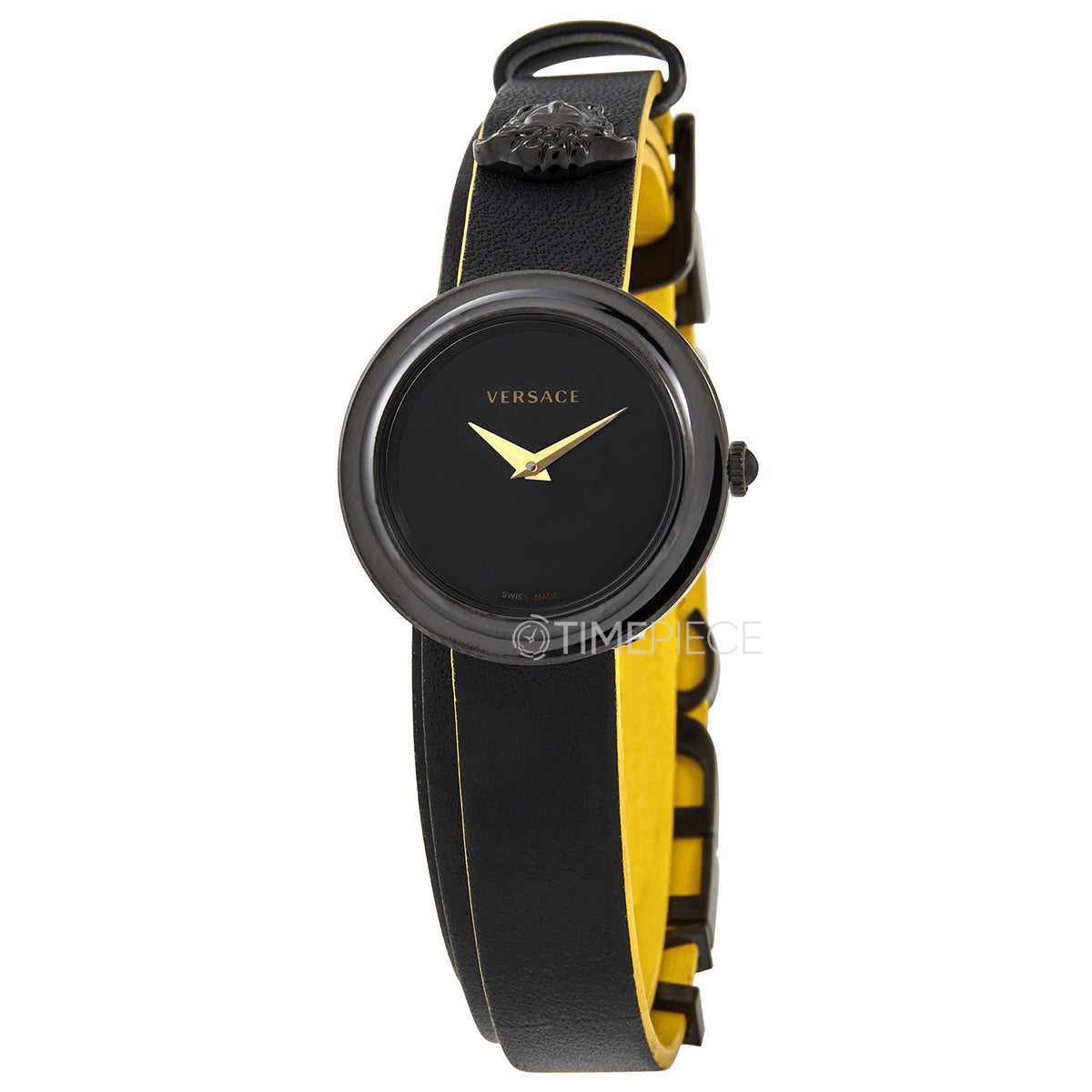  Shop Authentic Versace V-Flare Quartz Black Dial Black Leather Strap Watch for Women - VEBN00518 - Luxxuri