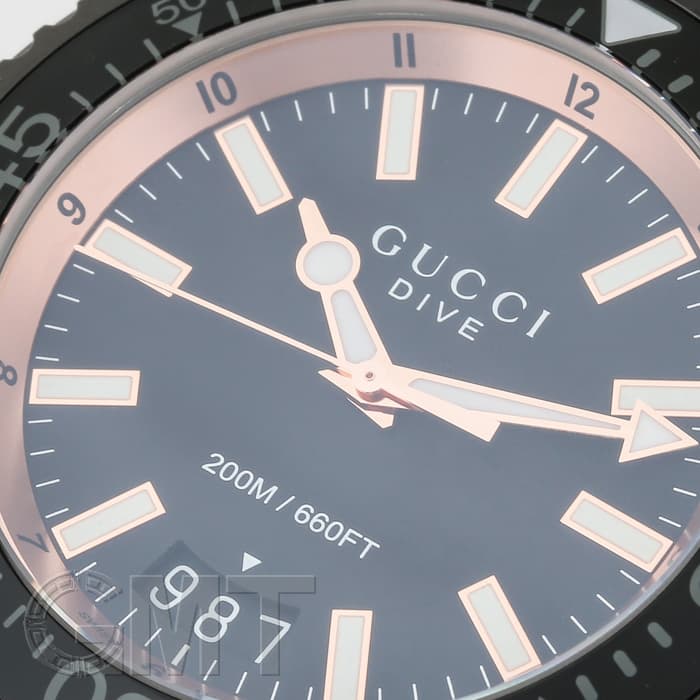  Shop Authentic Gucci Dive Quartz Black Dial Black Steel Strap Watch For Men - YA136213 - Luxxuri