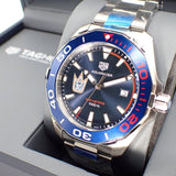  Shop Authentic Tag Heuer Aquaracer Henrik Lundqvist Special Edition Blue Dial Silver Steel Strap Watch for Men - WAY101J.BA0746 - Luxxuri