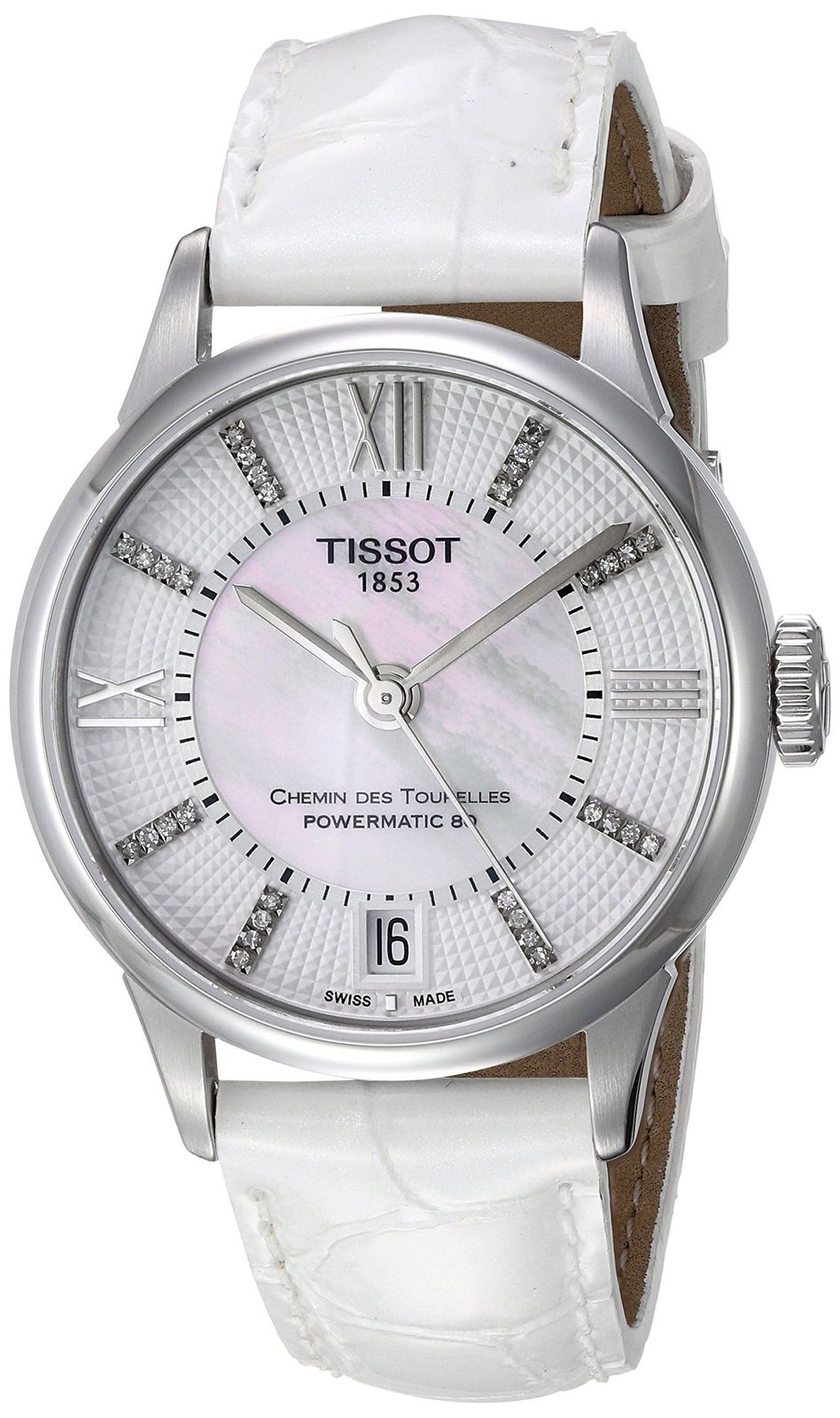  Shop Authentic Tissot Chemin Des Tourelles Powermatic 80 Lady White Dial White Leather Strap Watch For Women - T099.207.16.116.00 - Luxxuri