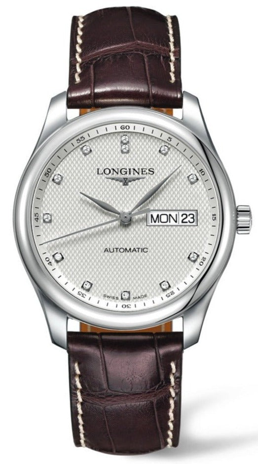 Shop Authentic Longines Master Collection Automatic 38.5mm Silver Diamond Dial Brown Leather Strap Watch for Men - L2.755.4.77.3 - Luxxuri