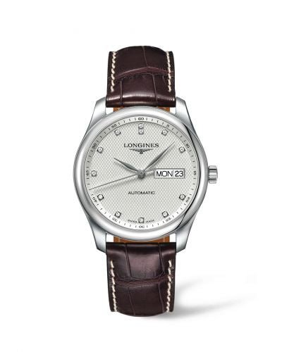  Shop Authentic Longines Master Collection Automatic 38.5mm Silver Diamond Dial Brown Leather Strap Watch for Men - L2.755.4.77.3 - Luxxuri