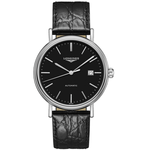  Shop Authentic Longines Presence 38.5mm Automatic Black Dial Black Leather Strap Watch for Men - L4.921.4.52.2 - Luxxuri