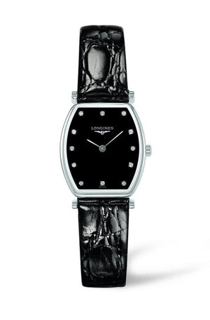  Shop Authentic Longines La Grande Classique de Longines Tonneau Black Dial Black Leather Strap Watch for Women - L4.205.4.58.2 - Luxxuri