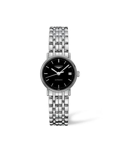  Shop Authentic Longines Presence 25.5mm Automatic Black Dial Silver Steel Strap Watch for Women - L4.321.4.52.6 - Luxxuri