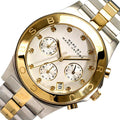  Shop Authentic Marc Jacobs Blade Chronograph Silver Dial Two Tone Steel Strap Watch for Women - MBM3177 - Luxxuri