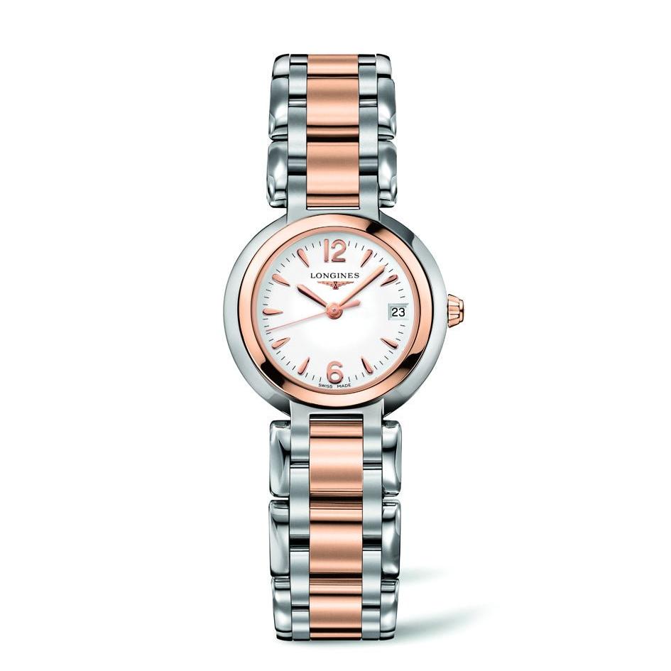 Longines PrimaLuna Quartz White Dial Two Tone Steel Strap Watch for Women - L8.110.5.16.6