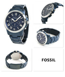  Shop Authentic Fossil Grant Chronograph Blue Dial Blue Steel Strap Watch for Men - FS5230 - Luxxuri