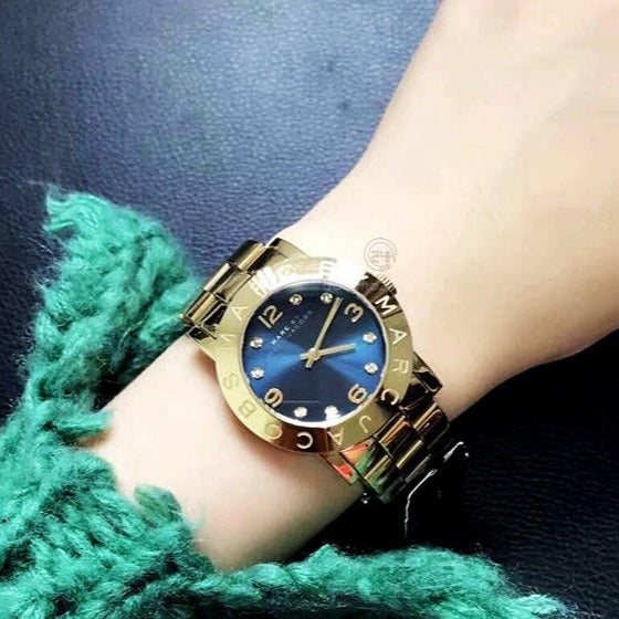  Shop Authentic Marc Jacobs Amy Green Dial Gold Steel Strap Watch for Women - MBM8619 - Luxxuri