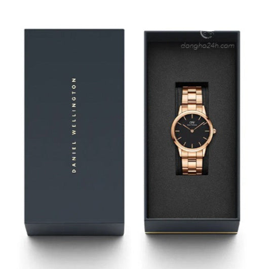  Shop Authentic Daniel Wellington Iconic Link Black Dial Rose Gold Steel Strap Watch for Women - DW00100212 - Luxxuri