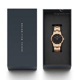  Shop Authentic Daniel Wellington Iconic Link Black Dial Rose Gold Steel Strap Watch for Women - DW00100212 - Luxxuri