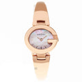 Shop Authentic Gucci Guccisima Quartz Mother of Pearl White Dial Rose Gold Steel Strap Watch for Women - YA134512 - Luxxuri