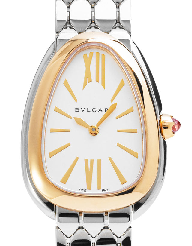  Shop Authentic Bvlgari Serpenti Seduttori Quartz Silver Dial Silver Steel Strap Watch for Women - SERPENTI103144 - Luxxuri