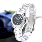  Shop Authentic Tag Heuer Aquaracer Quartz Black Dial Silver Steel Strap Watch for Women - WBD1410.BA0741 - Luxxuri