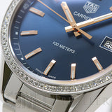  Shop Authentic Tag Heuer Carrera Quartz Diamonds Blue Dial Silver Steel Strap Watch for Women - WAR1114.BA0601 - Luxxuri