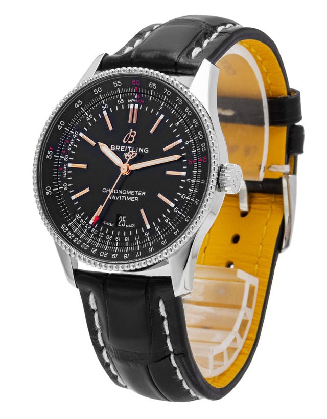  Shop Authentic Breitling Automatic 41mm Black Dial Black Leather Strap Watch for Men - A17326241B1P1 - Luxxuri