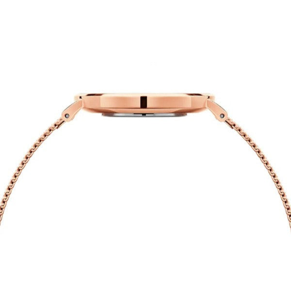 Daniel Wellington Petite Amber Brown Dial Gold Mesh Strap Watch For Women - DW00100476