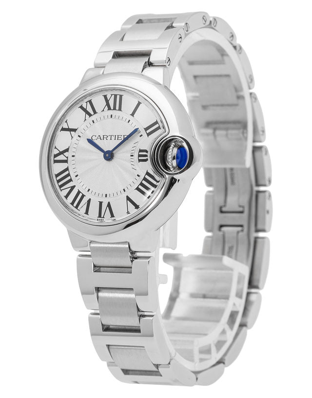 Cartier Ballen Bleu De Cartier Silver Dial Silver Steel Strap Watch for Women - W6920084