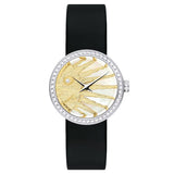  Shop Authentic Dior La D De Dior Dior Rose Céleste Diamonds Mother of Pearl Dial Black Leather Strap Watch for Women - CD04711X1001 0000 - Luxxuri