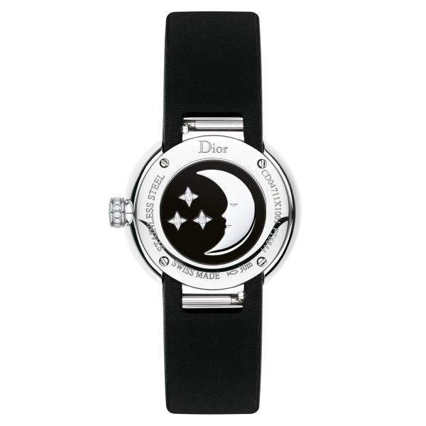  Shop Authentic Dior La D De Dior Diamonds Black and Blue Dial Black Leather Strap Watch for Women - CD047111A004 0000 - Luxxuri