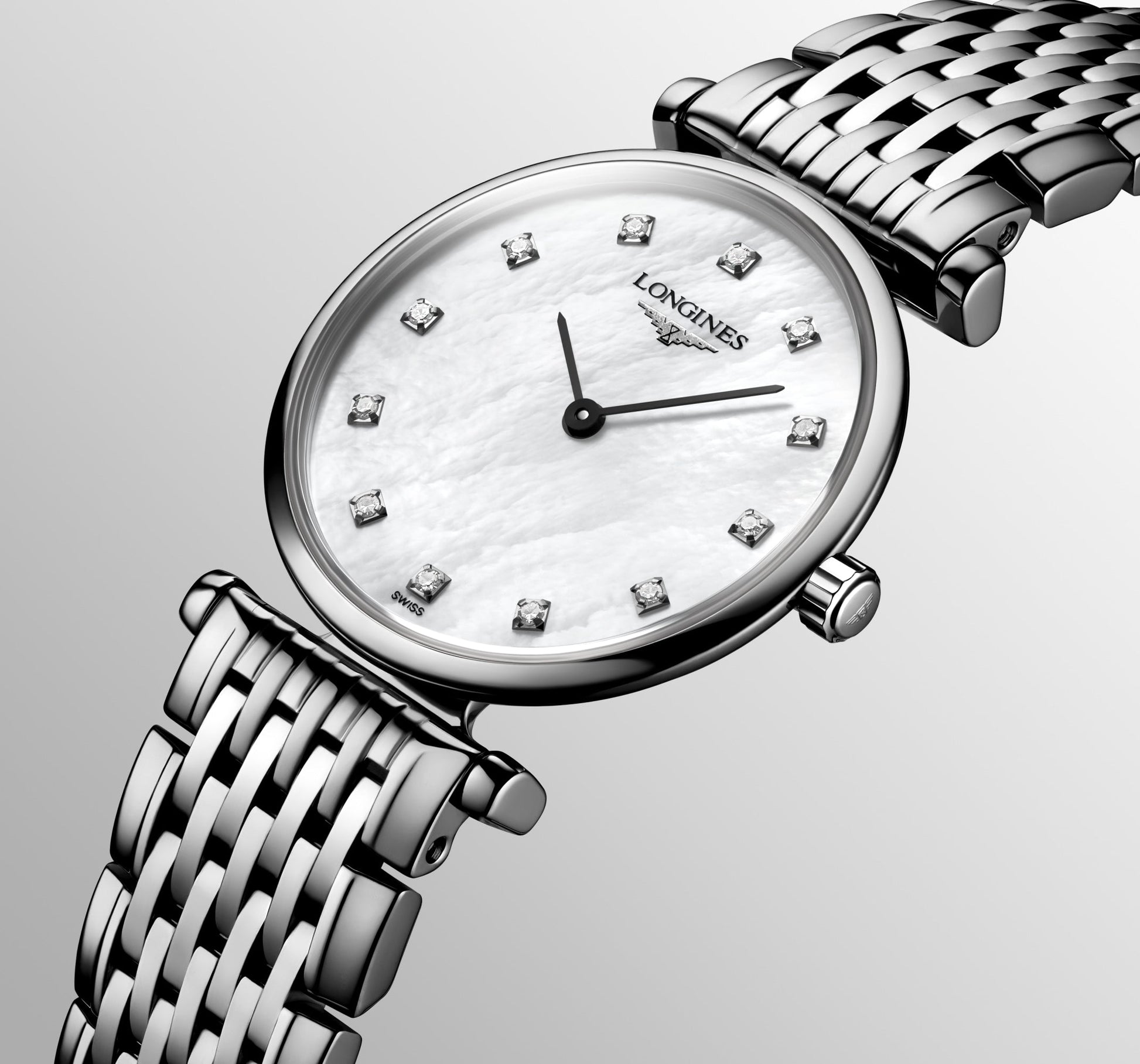  Shop Authentic Longines La Grande Classique Diamonds White Dial Silver Steel Strap Watch for Women - L4.209.4.87.6 - Luxxuri