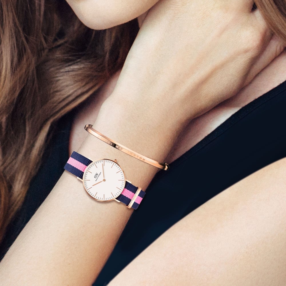  Shop Authentic Daniel Wellington Classic Winchester White Dial Three Tone Nylon Strap Watch For Women - DW00100033 - Luxxuri