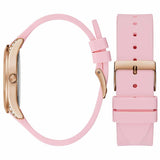  Shop Authentic Guess Clarity Gold Dial Pink Silicone Strap Watch for Women - GW0109L2 - Luxxuri
