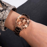  Shop Authentic Guess Cosmic Chronograph Rose Gold Dial Rose Gold Steel Strap Watch for Women - GW0465L2 - Luxxuri