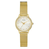  Shop Authentic Guess Chelsea Crystals Mother of Pearl White Dial Gold Mesh Bracelet Watch For Women - W0647L7 - Luxxuri