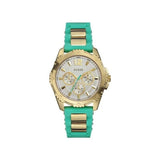  Shop Authentic Guess Intrepid 2 Silver Dial Two Tone Rubber Strap Watch For Women - W0325L4 - Luxxuri