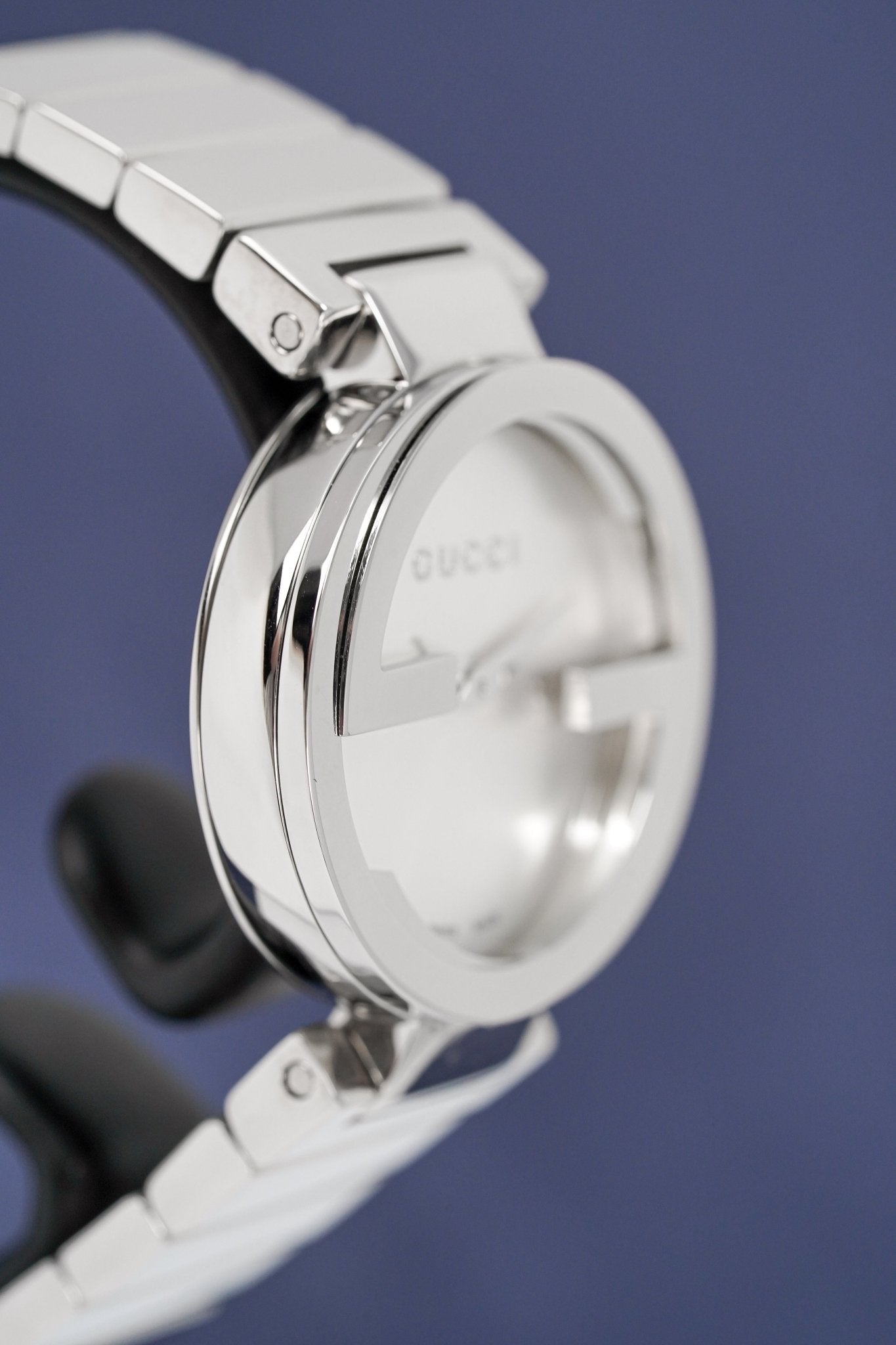  Shop Authentic Gucci G Interlocking Silver Dial Silver Steel Strap Watch For Women - YA133503 - Luxxuri