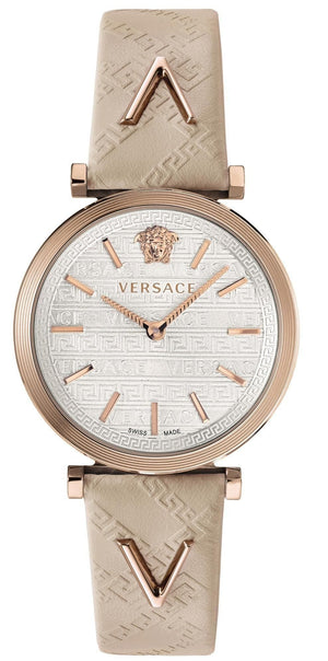  Shop Authentic Versace V-Twist White Dial White Leather Strap Watch for Women - VELS00419 - Luxxuri