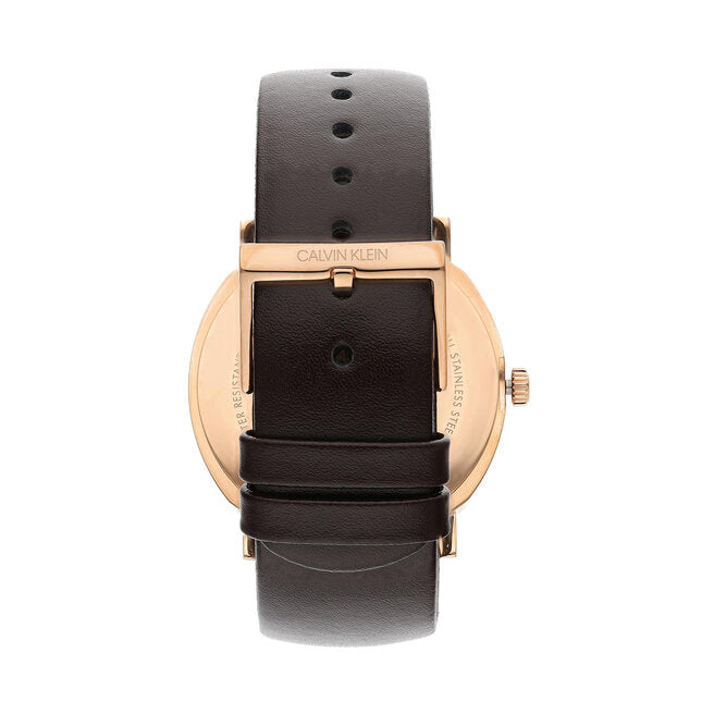  Shop Authentic Calvin Klein Posh Silver Dial Brown Leather Strap Watch for Men - K8Q316G6 - Luxxuri